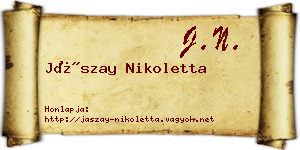 Jászay Nikoletta névjegykártya