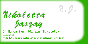 nikoletta jaszay business card